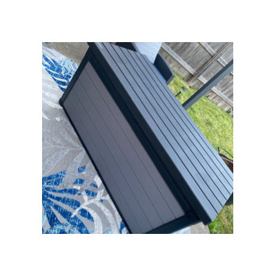 Winston Porter Arrion 150 Gallons Gallon Water Resistant Resin Lockable Deck Box in Dark Grey photo review