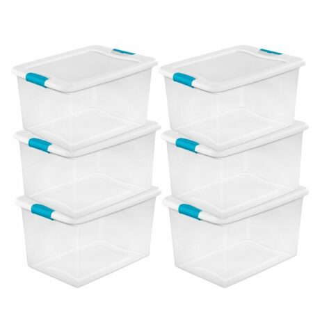 Sterilite 64-Qt. Plastic Storage Container Tote 6 Pack