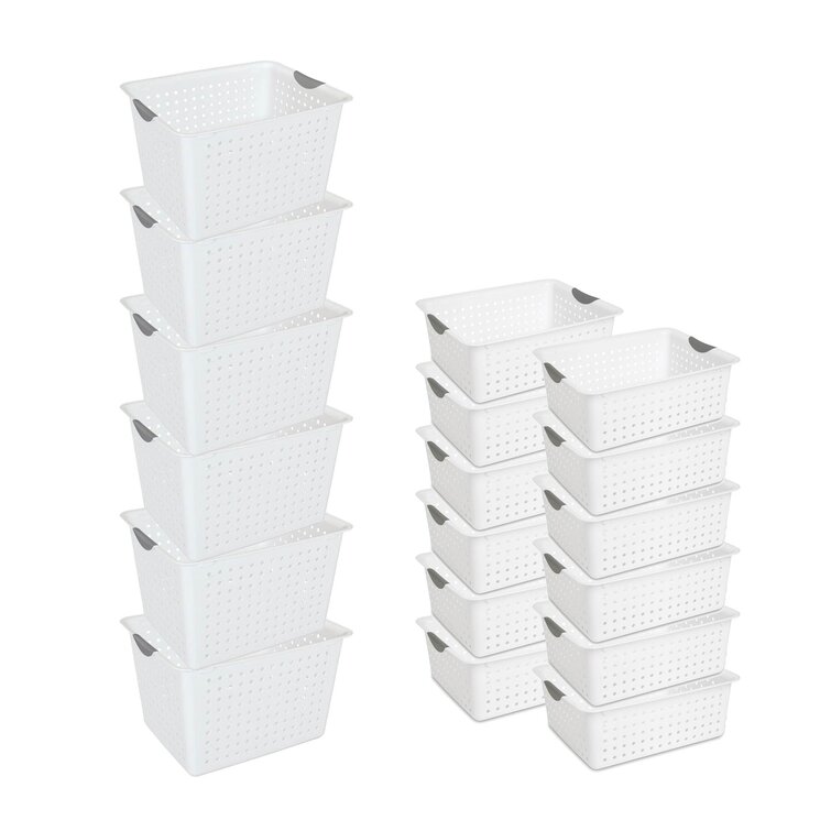 Sterilite Deep Ultra Plastic Storage Bin Baskets with Handles