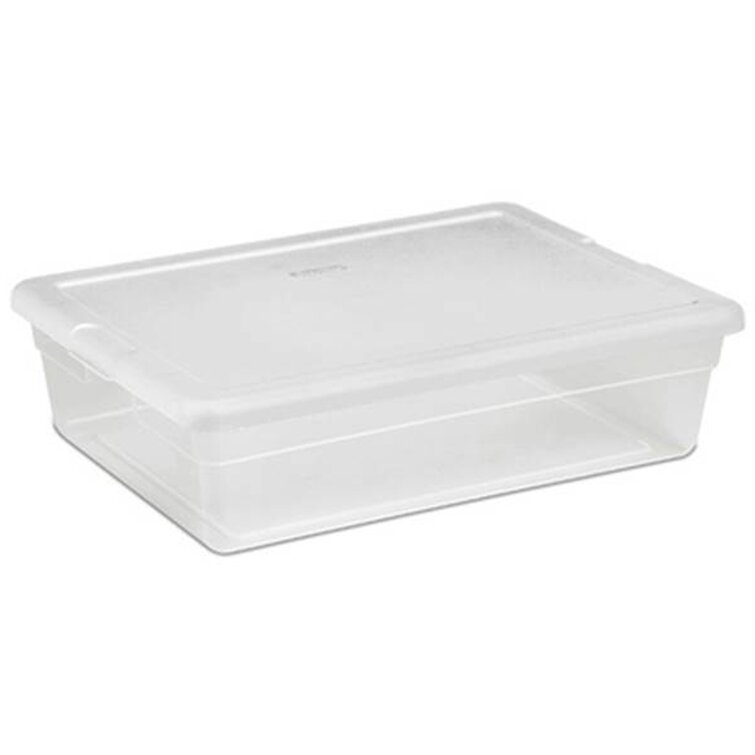 Sterilite 28 Quart Clear Plastic Stacking Storage Container Box w