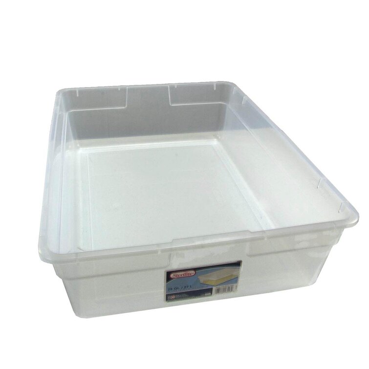 Sterilite 28 Quart Clear Plastic Stacking Storage Container Box w