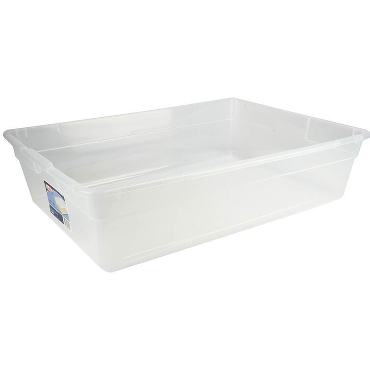 Sterilite 28-Quart Clear Storage Box with Cover See-through Base