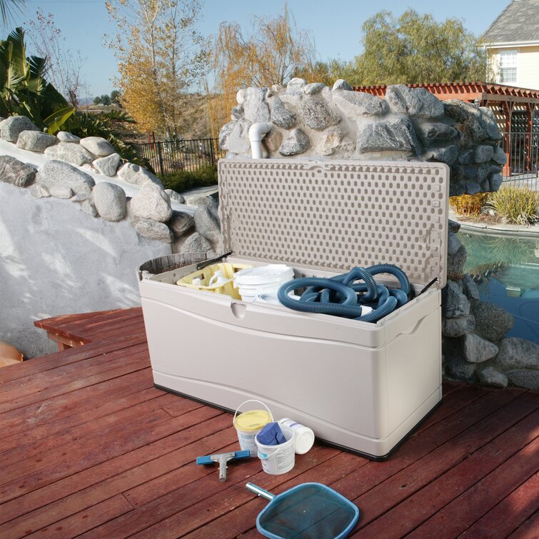 Lifetime Storage Box 130-Gal Outdoor Deck Lockable Lid Patio Seat Container