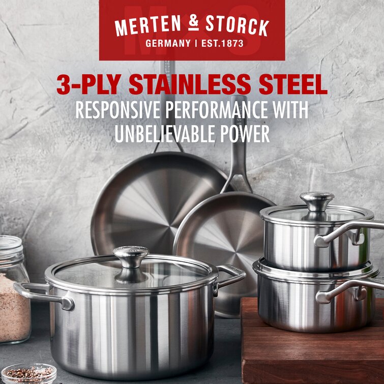 Merten and Storck, Steel Core Enameled 2.5-QT Saucepan, Gray