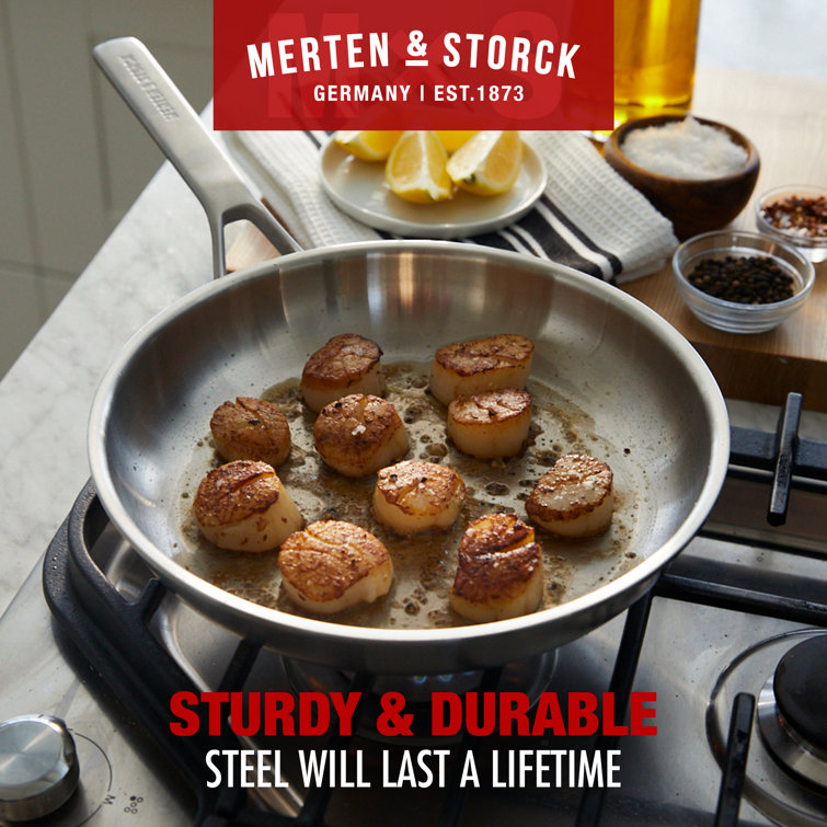 Merten & Storck Tri-Ply Stainless Steel 8 Piece Cookware Pots & Pans  Set,Professional Cooking,Multi Clad,Measurement Markings,Drip-Free Pouring  Edges,Durable Glass Lids, Induction,Oven&Dishwasher Safe