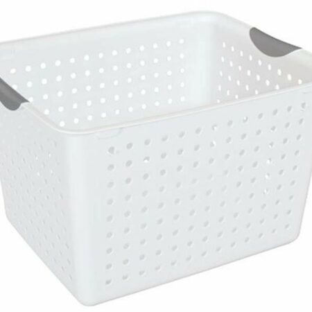 Sterilite White Small Ultra Basket Durable Plastic Storage