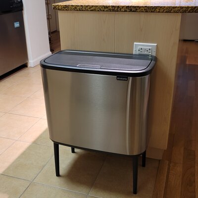 Brabantia Bo Touch Top Multi-Compartment Recycling Trash Can 3 x 3