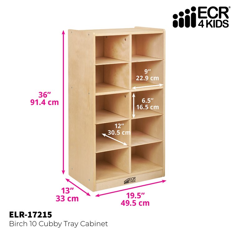 Guidecraft EdQ Essentials 8 Cubby Bin Storage Organizer 30 - Natural