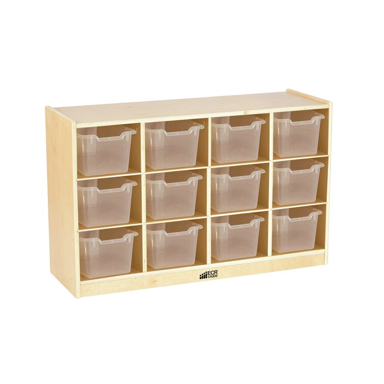 ECR4kids 20 Cubby Tray Cabinet with Scoop Front Storage Bins