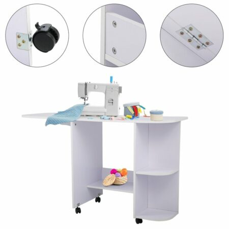 50.39” x 18.89” Foldable Sewing Table with Sewing Machine Platform