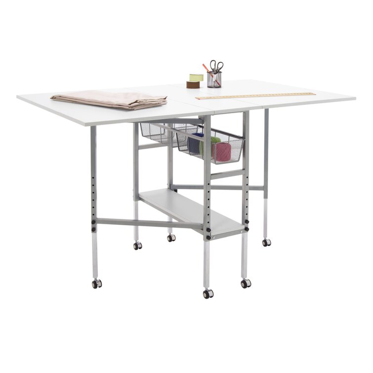 Sew Ready 58.75 x 36.5 Foldable Craft Table with Wheels