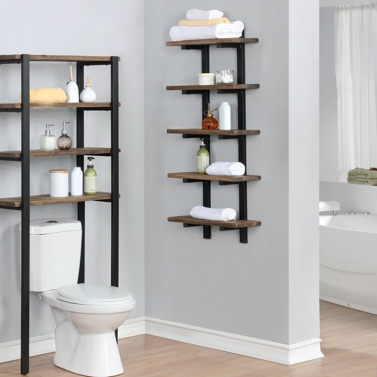 Alezzi Solid Wood Wall Mounted Bathroom Shelves 