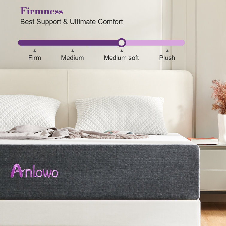 Anlowo 12-Inch Medium Purple Gel Memory Foam Mattress, Mattress in a Box,  Breathable Comfort Mattress & Reviews