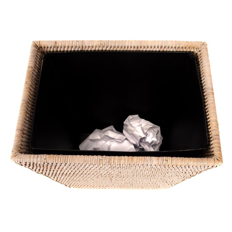 Asherville Rectangular Tapered with Metal Liner 3.5 Gallon Waste Basket Birch Lane Color: White Wash