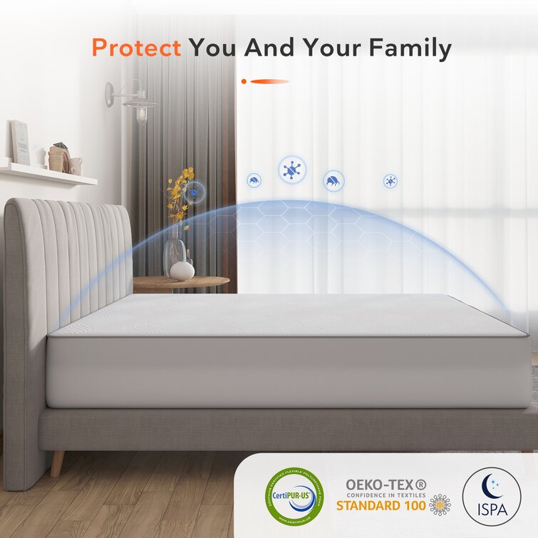 Sweetnight Waterproof Mattress Protector with 4 Bed Sheet Holder Straps  Noiseless Sleep Mattress Cover, King 