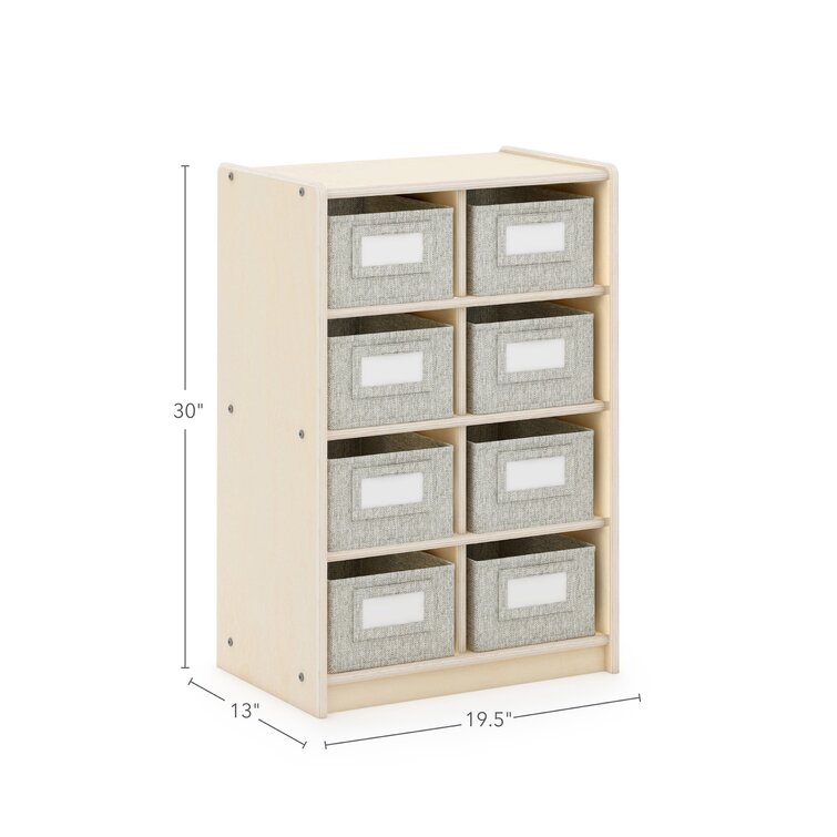 Guidecraft EdQ Shelves and 10 Bin Storage Unit 30 - White