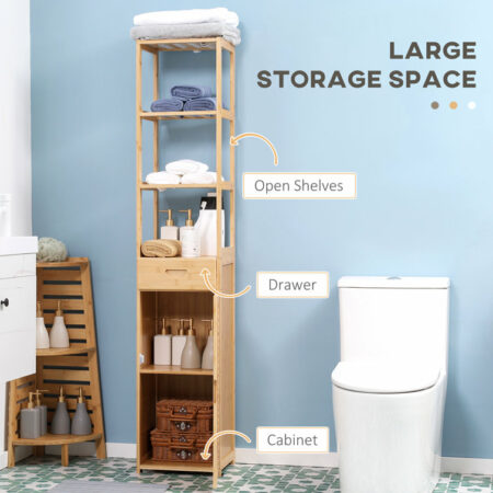 Solid Wood Over The Toilet Storage Shelf Bathroom Organizer Space