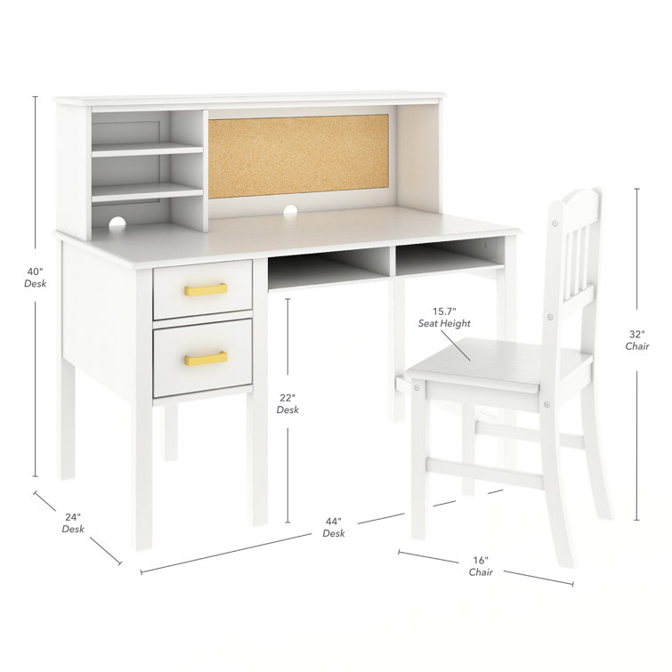 Guidecraft Kids' Taiga Desk and Hutch - Gray