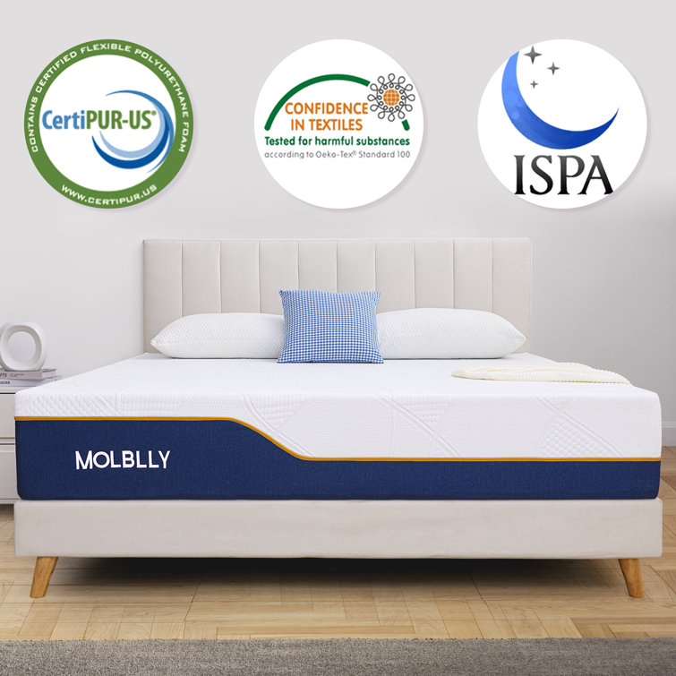 Molblly 8 Inch Memory Foam Mattress in a Box, Breathable Comfortable  Mattress for Cooler Sleep Supportive & Pressure Relief, Full Size Bed, 54  X 75