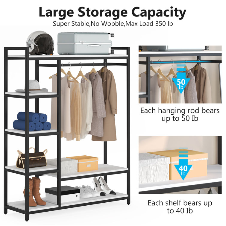 Tribesigns 47 inches wide Free-standing Closet Organzier, Double