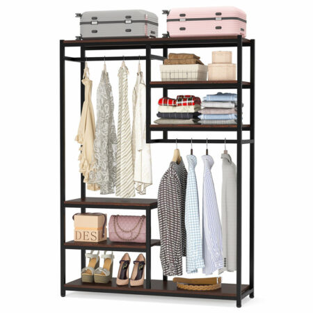 Tribesigns 47 inches wide Free-standing Closet Organzier, Double