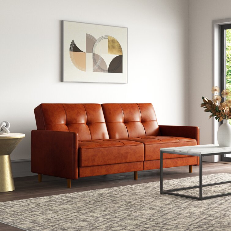 Geraldton Twin 76'' Upholstered Cushion Back Convertible Sofa