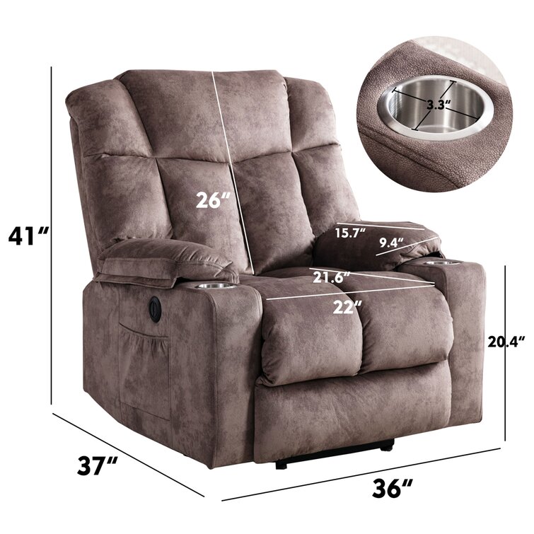 Demaio 36'' W Super Soft And Oversize Power Lift Assist Recliner Chair