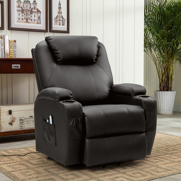 Faux Leather Heated Massage Chair Latitude Run Body Fabric: Brown