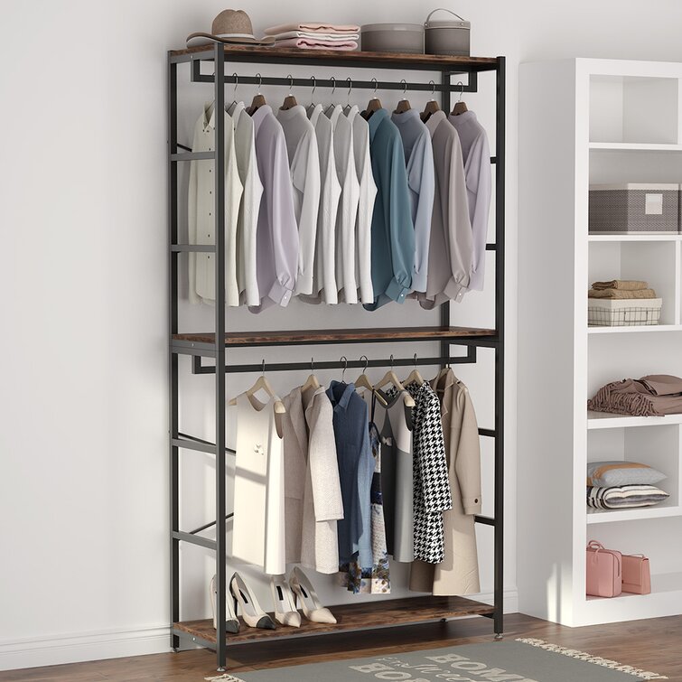 Tribesigns 47 inches wide Free-standing Closet Organzier, Double