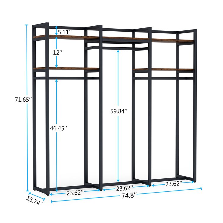 Double hang discount closet rod heights