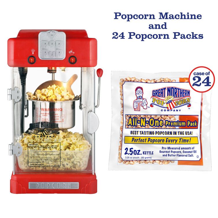 Pop Pup Popcorn Machine – 2.5 Oz Kettle With 24-Pack Of Pre