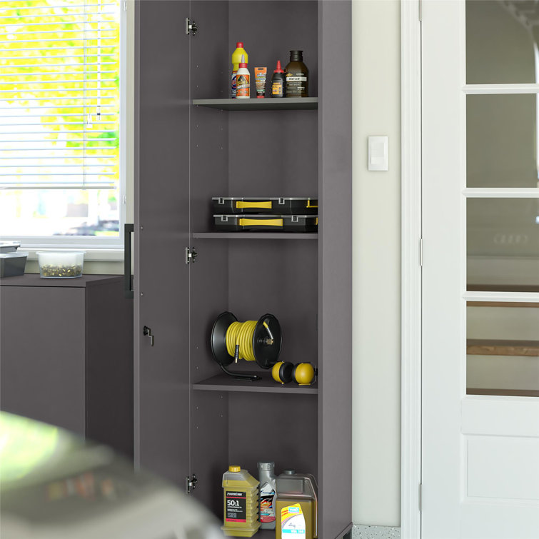 Tall Storage Locker with 4 shelves, Garage cabinets