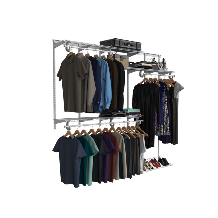 ShelfTrack 60″ W – 96″ W Closet System Starter Kit 