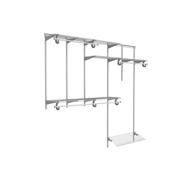 ShelfTrack 60″ W – 96″ W Closet System Starter Kit 