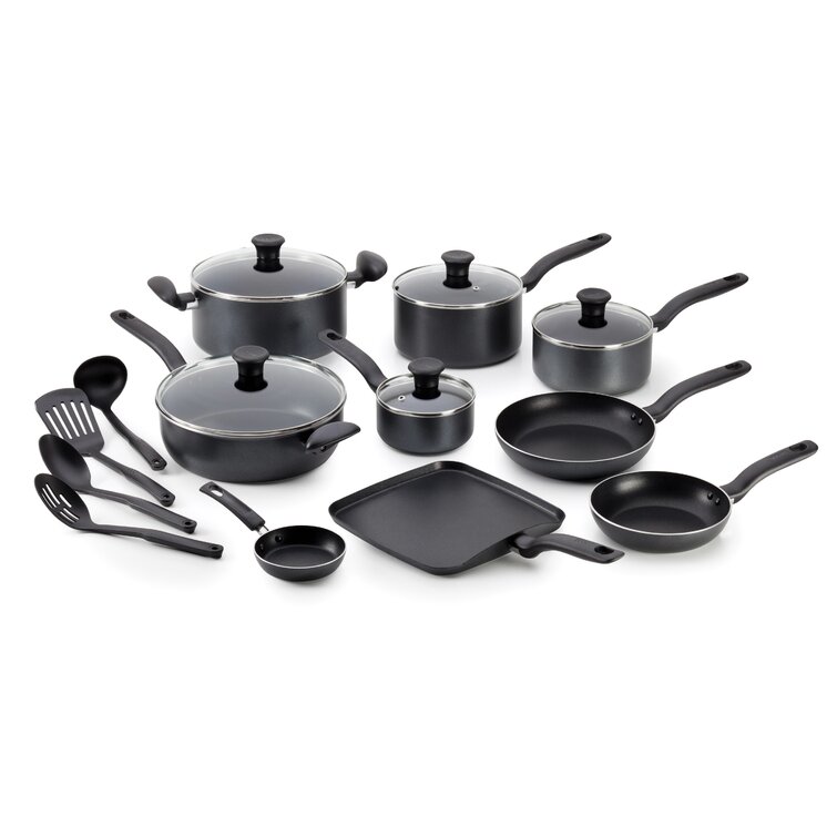 T-fal Initiatives Nonstick Cookware 18pc Set - Black : Target