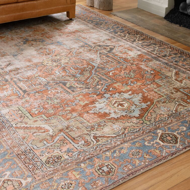 Blue and Terracotta Multi Colored Area Rugs - Mecox Gardens